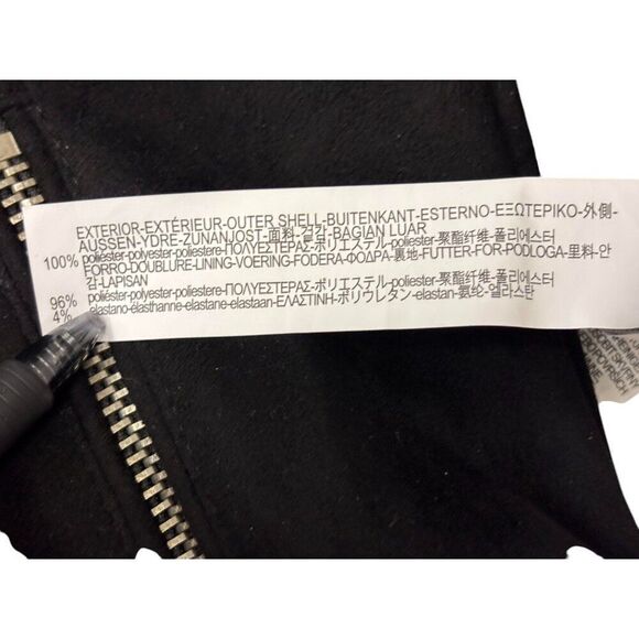 Zara Womens Biker Jacket Size S Black Faux Suede Cropped 6318/022 NWT - Picture 6 of 10